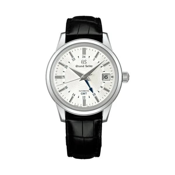 Grand Seiko Montre Grand Seiko Elegance "Snowdrop" automatique GMT cadran blanc bracelet cuir 39,5 mm