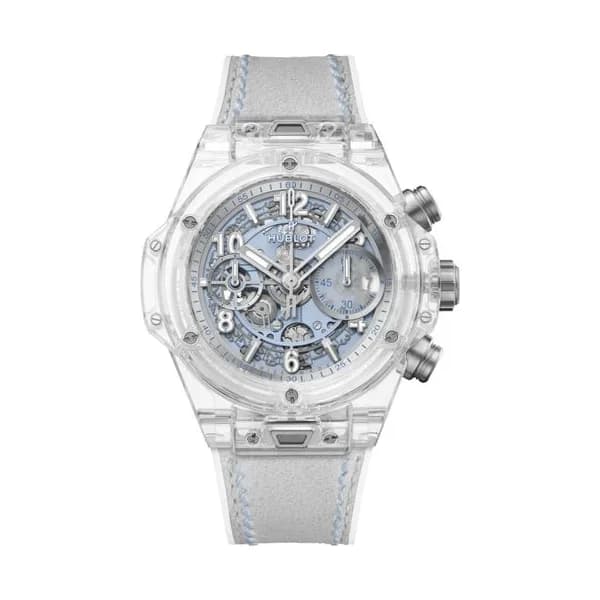 Hublot Montre Hublot Big Bang Unico Winter Sapphire automatique cadran squelette bracelet caoutchouc 42 mm