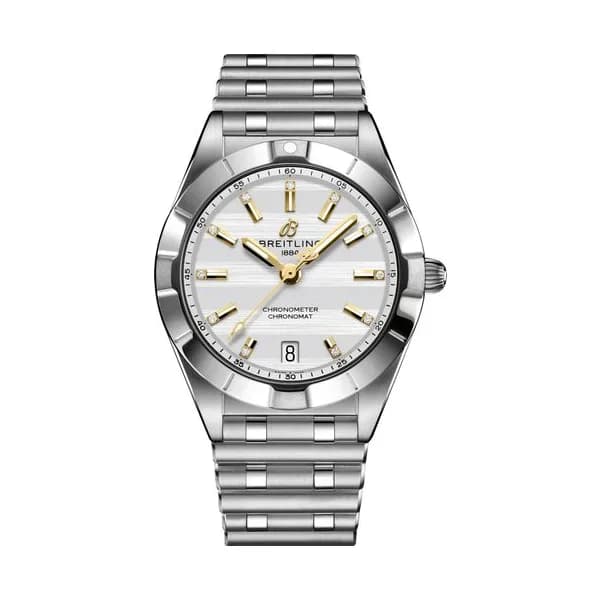 Breitling Montre Breitling Chronomat Six Nations Angleterre quartz cadran argent bracelet acier 32 mm