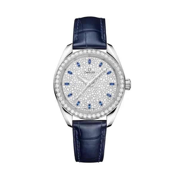 Omega Seamaster 34 mm, Canopus Gold™ sur alligator