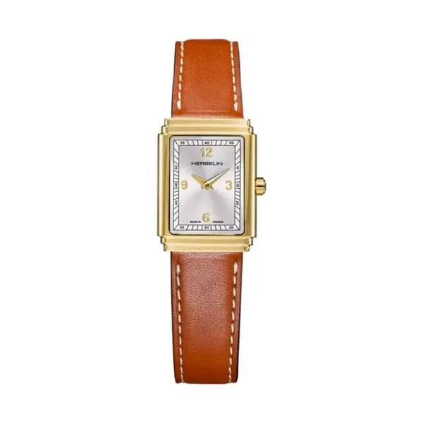 Michel Herbelin Montre Herbelin Collection Art Déco en Cuir Marron