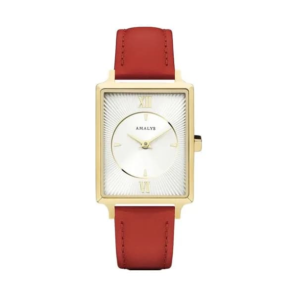 Amalys Montre Amalys Collection Hepburn en Cuir Rouge