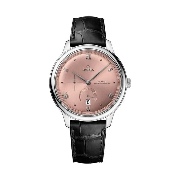 Omega Montre Omega de Ville Prestige Co-Axial Master Chronometer Réserve de Marche cadran saumon bracelet cuir 41 mm