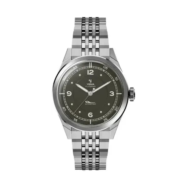 Yema Montre Yema Flygraf Pilot Cadran Kaki Bracelet Acier
