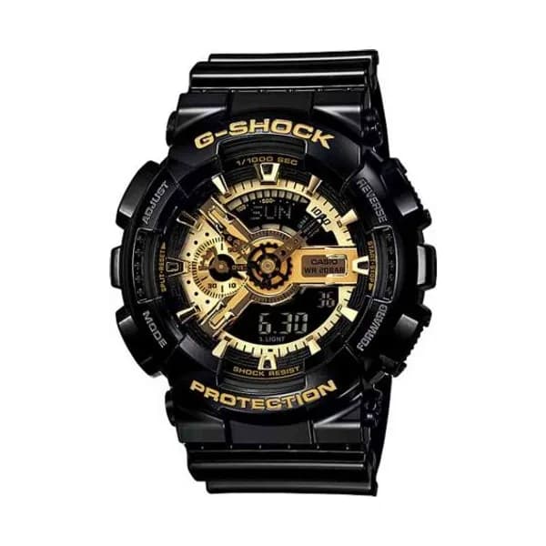 Casio Montre GShock Classic - Série GA-110 - Noir & Or 55 x 51.2 mm- GA-110GB-1A
