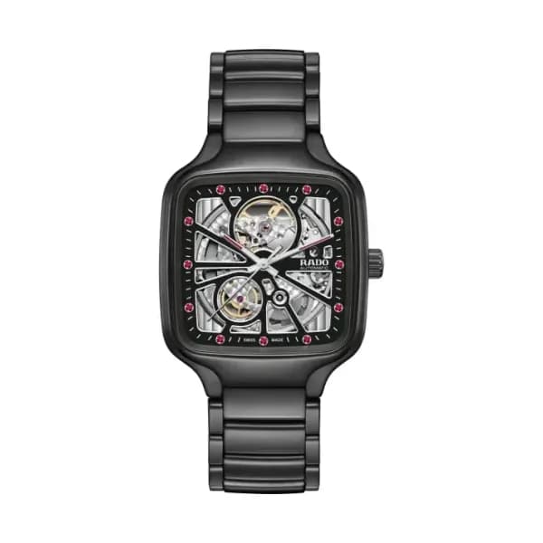 Rado Montre Rado True Square Open Heart X Ji Chang-wook Limited Edition Automatique Cadran Bracelet Noir