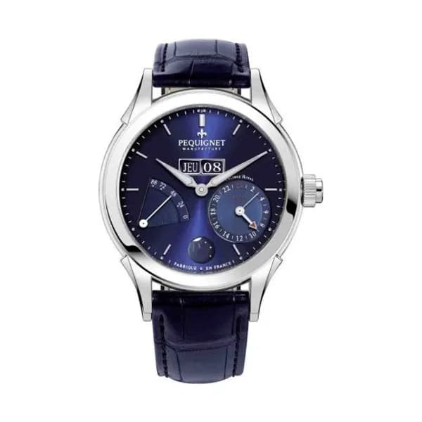 Pequignet E. Montre Pequignet Royale GMT Automatique Cadran Bleu - 9010973-AB