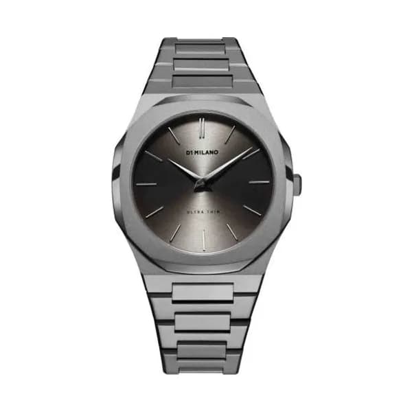 D1 Milano Montre D1 Milano Ultra Thin Monochrome Antracite Quartz - 40 mm- Cadran Gris - UTBJ22