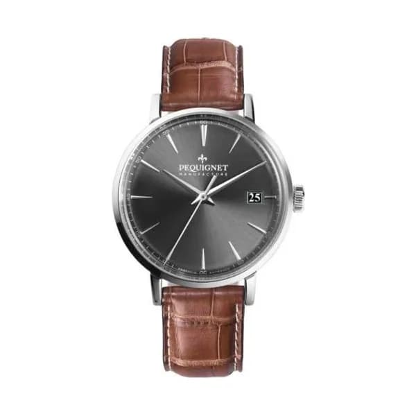 Pequignet Montre Pequignet Manufacture Attitude Automatique Cadran Gris Foncé - 9060343-AM