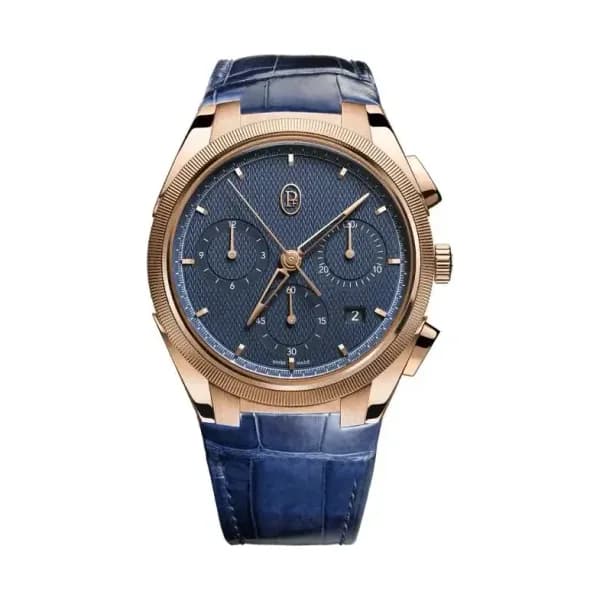 Parmigiani Fleurier Tonda Pf Chronograph Rose Gold Milano Blue Strap