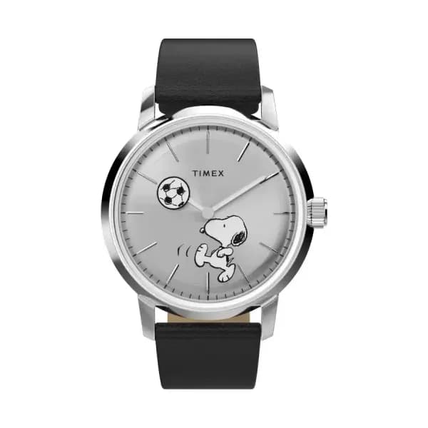 Timex Montre Peanuts x Timex Marlin Automatic Soccer 40mm Leather Strap Watch TW2Y53800