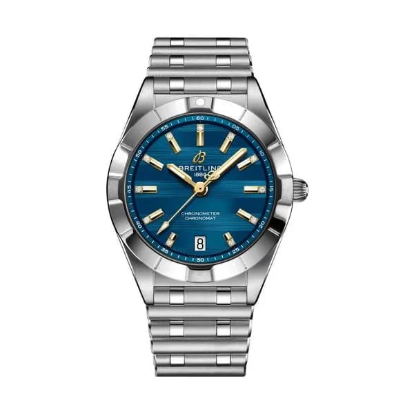 Breitling Montre Breitling Chronomat Six Nations Italie quartz cadran bleu bracelet acier 32 mm