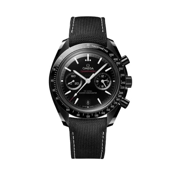 Omega Speedmaster 44,25 mm, céramique noire sur bracelet en nylon