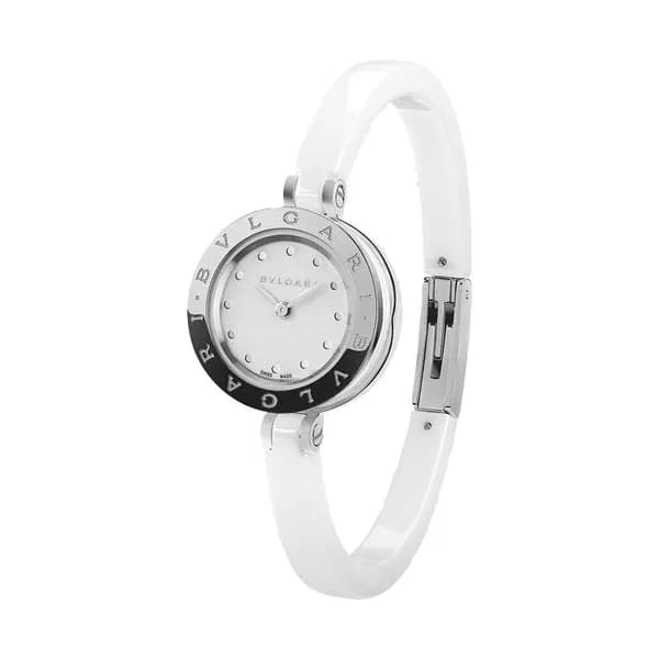 Bulgari Montre Bulgari B.Zero1 quartz cadran blanc bracelet cuir blanc 23 mm