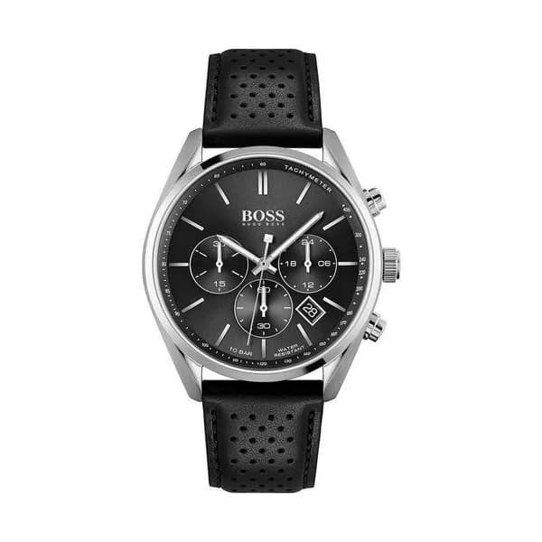 Hugo Boss Montre Boss en Cuir Noir