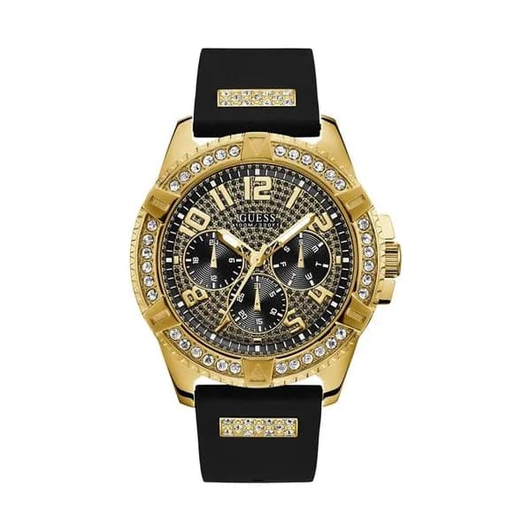 Guess Montre Homme GUESS FRONTIER en Silicone Noir Etanche