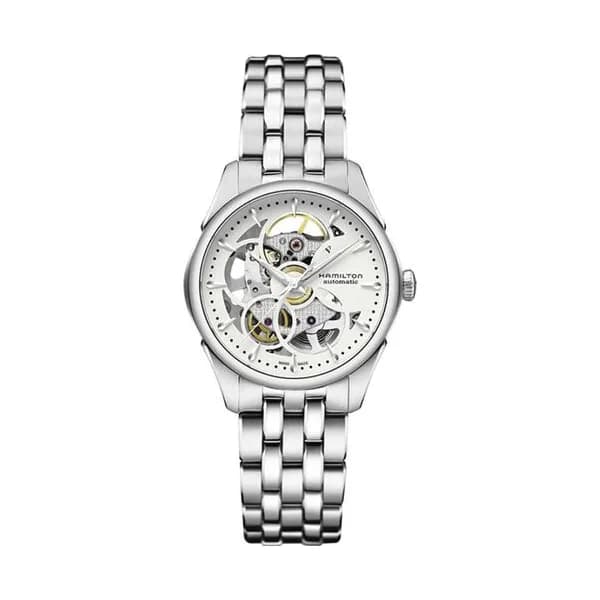 Hamilton Montre Hamilton Jazzmaster Lady Skeleton Automatique Cadran Blanc Bracelet Acier 36 mm