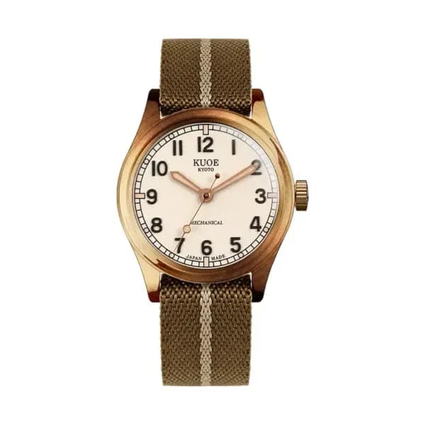 Kuoe Kyoto Montre Old Smith 90-002 Bronze Case Ivory Dial No-Date