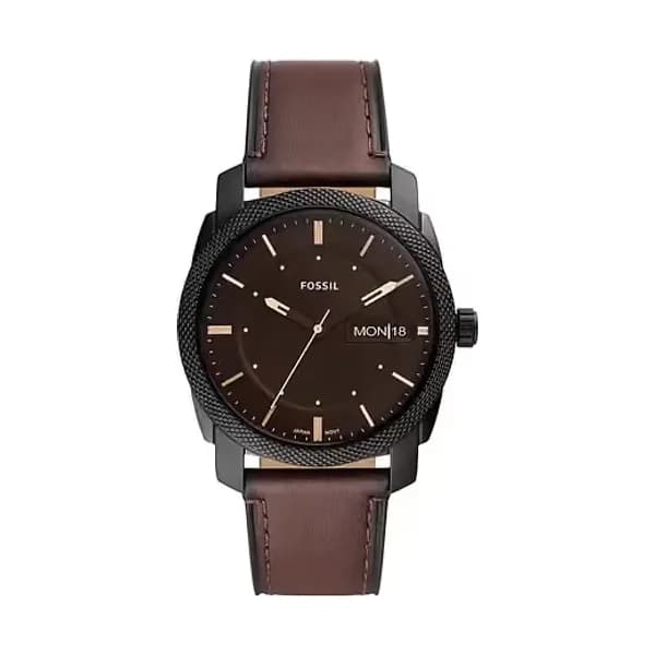 Fossil Montre Homme FOSSIL MACHINE en Cuir Marron Etanche