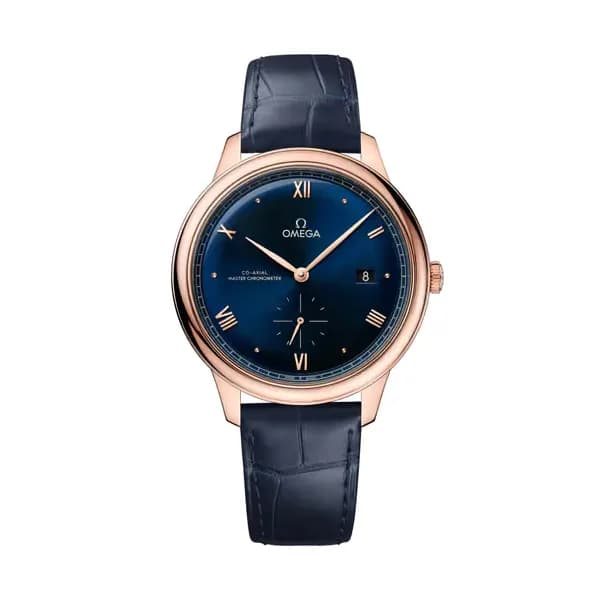 Omega De Ville 41 mm, or Sedna™ sur bracelet en cuir