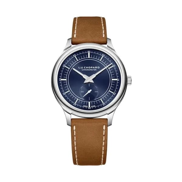 Chopard Montre Chopard L.U.C XPS Prussian Blue automatique cadran bleu bracelet cuir 40 mm
