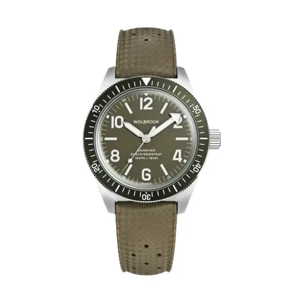 Wolbrook Montre automatique Skindiver - Vert Armée Française 22-SA-006