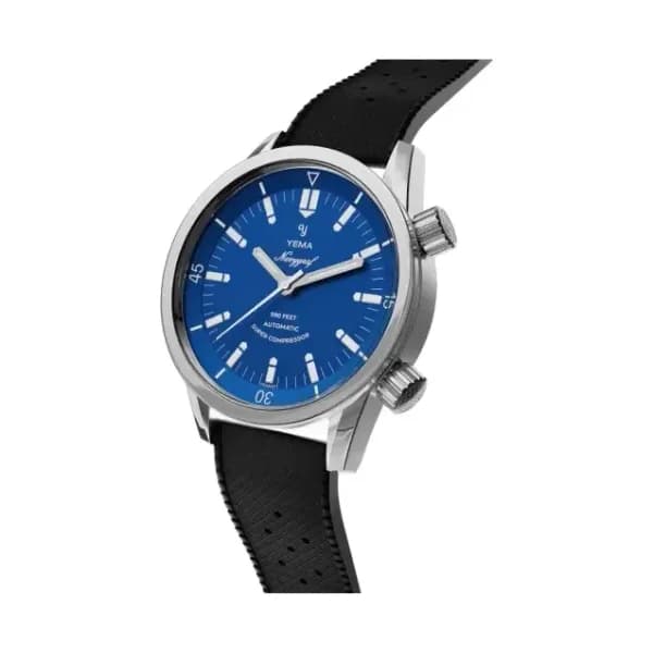 Yema Montre Yema Navygraf Super Compressor Cadran Bleu Bracelet Tropic