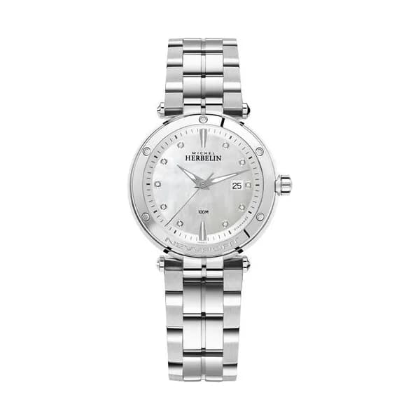 Michel Herbelin Montre Herbelin Newport Femme Quartz Diamants - 14288B89