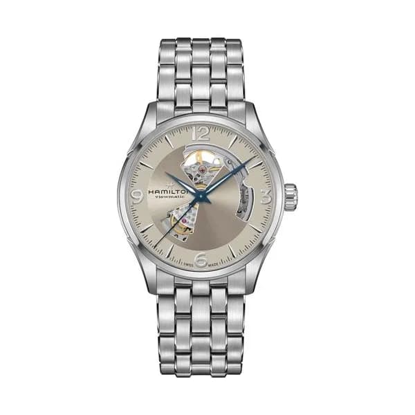 Hamilton Montre Hamilton Jazzmaster Open Heart automatique cadran doré bracelet acier 42 mm