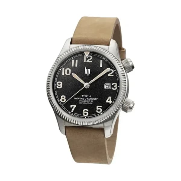 Lip Montre Lip Type 14 Automatique - Manufacture - Homme - cadran Noir- 41 mm - Acier inoxydable- 676030