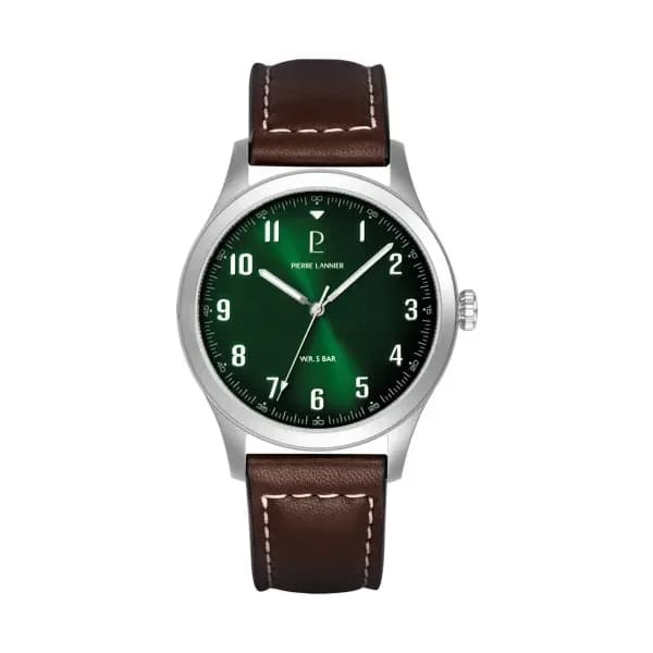 Pierre Lannier Montre Pierre Lannier Collection Aviateur en Cuir Marron