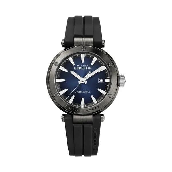 Michel Herbelin Montre Michel Herbelin Newport automatique cadran bleu bracelet caoutchouc noir 41 mm