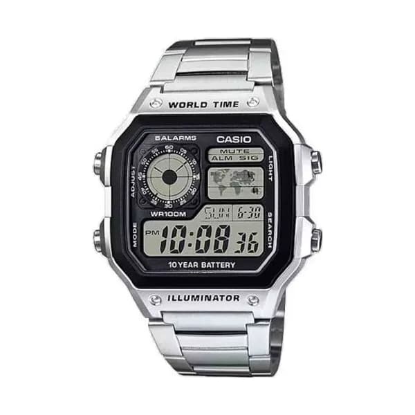 Casio Montre Casio Timeless - WorldTime - Argent - AE-1200WHD-1AV