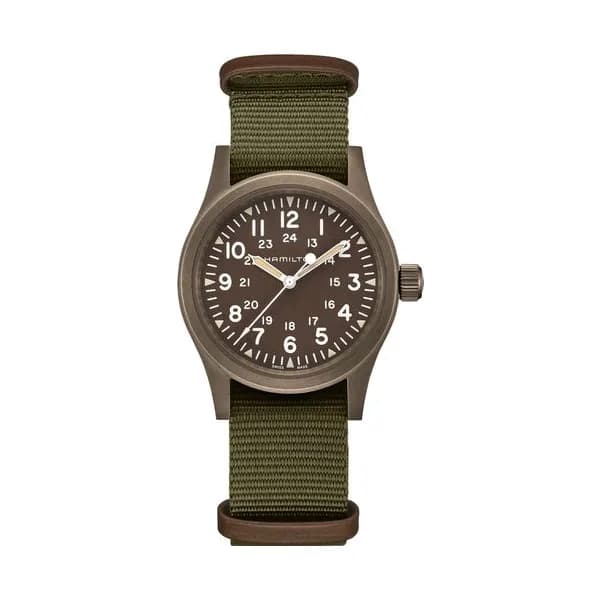 Hamilton Montre Hamilton Khaki Field Mechanical cadran kaki bracelet nato kaki 38 mm
