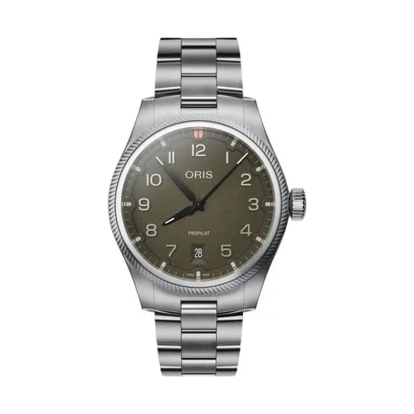 Oris Montre Oris Aviation Propilot Date automatique cadran vert bracelet acier 41 mm