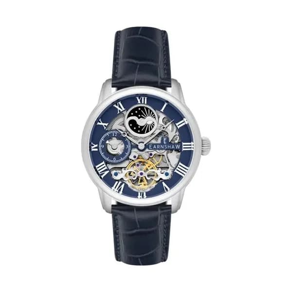 Thomas Earnshaw Montre Automatique Earnshaw Collection Longitude en Cuir Noir