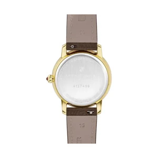 Frédérique Constant Montre Frédérique Constant Classics Slimline Ladies MoonPhase Quartz Cadran Blanc Bracelet Cuir - FC-206RS1S5