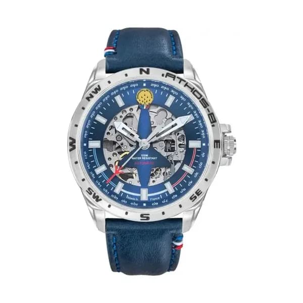 Patrouille de France Montre Automatique Patrouille de France Collection Athos 8 en Cuir Bleu