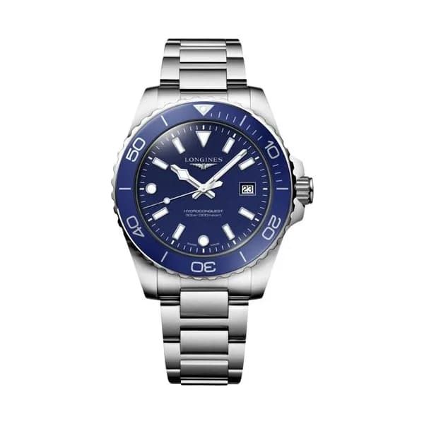 Longines Montre Longines HydroConquest quartz cadran bleu bracelet acier 42 mm