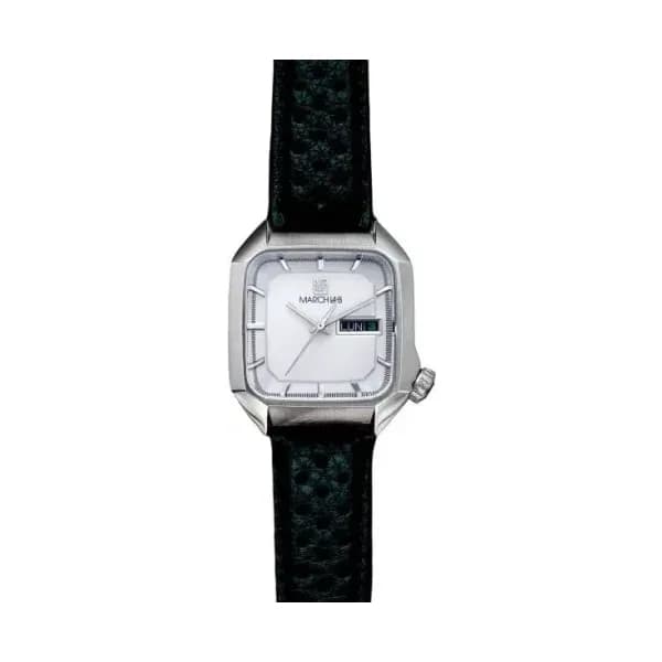 March LA.B Montre March LA.B AM2 Slim Electrique White Buffle Perforé Noir