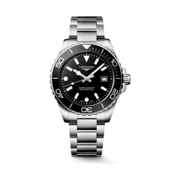 Longines Montre Longines HydroConquest 42mm Quartz Acier Cadran Noir Sablé