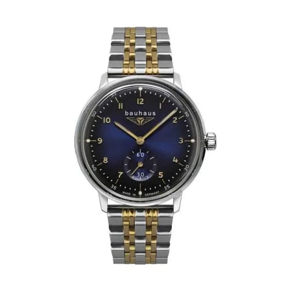 Bauhaus Montre Bauhaus Dessau Ladies Quartz Cadran Bleu nuit Bracelet Acier et PVD Doré - 2037M3