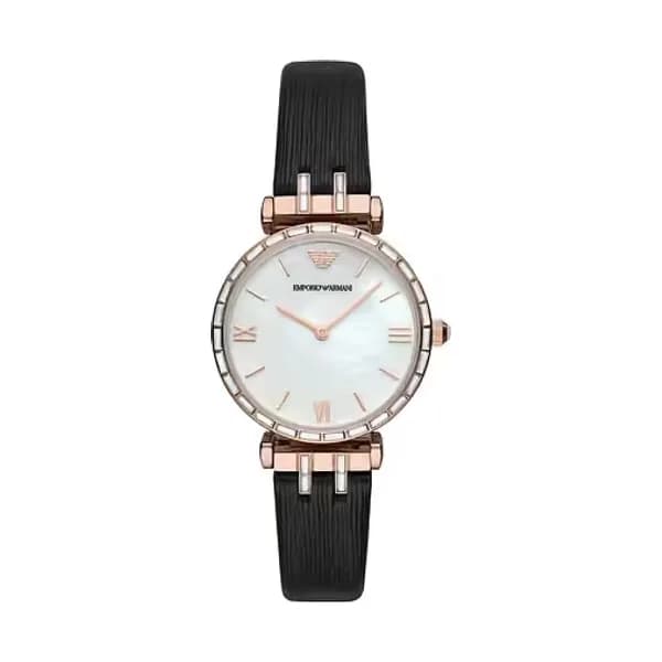 Emporio Armani Montre Analogique Femme Emporio Armani Cuir Noir AR11295