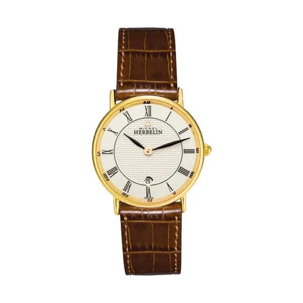Michel Herbelin Montre Herbelin en Cuir Marron