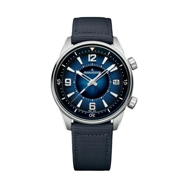 Jaeger-LeCoultre Montre Jaeger-LeCoultre Polaris Date automatique cadran laqué bleu bracelet tissu 40 mm