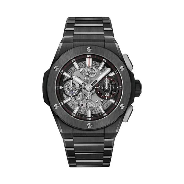Hublot Montre Hublot Big Bang Integrated Black Magic automatique cadran squelette bracelet céramique noire 42 mm