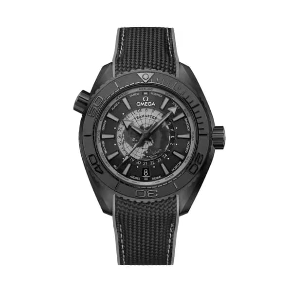 Omega Seamaster 45,5 mm, céramique noire sur bracelet caoutchouc