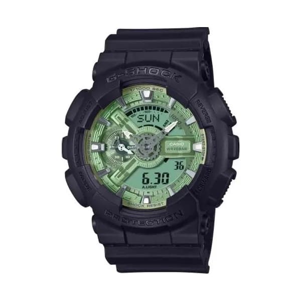 Casio Montre GShock Classic - Série GA-110 - Noir & Vert Sauge 55 x 51.2 mm- GA-110CD-1A3