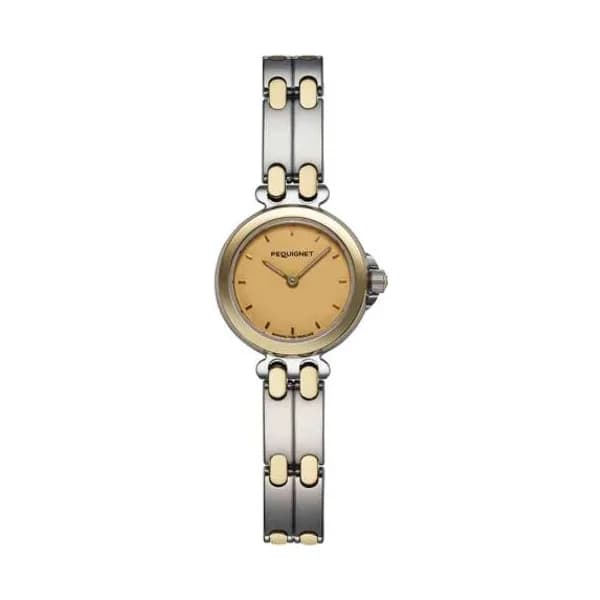 Pequignet E. Montre Pequignet Moorea - Acier & Or avec Cadran Champagne 25 mm - 7851328