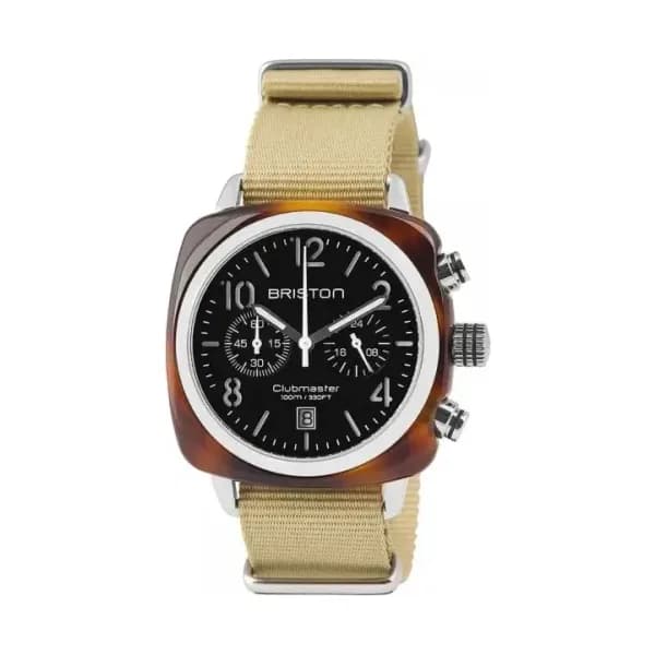 Briston Montre Briston Clubmaster Classic Acétate Bracelet Nato Kaki